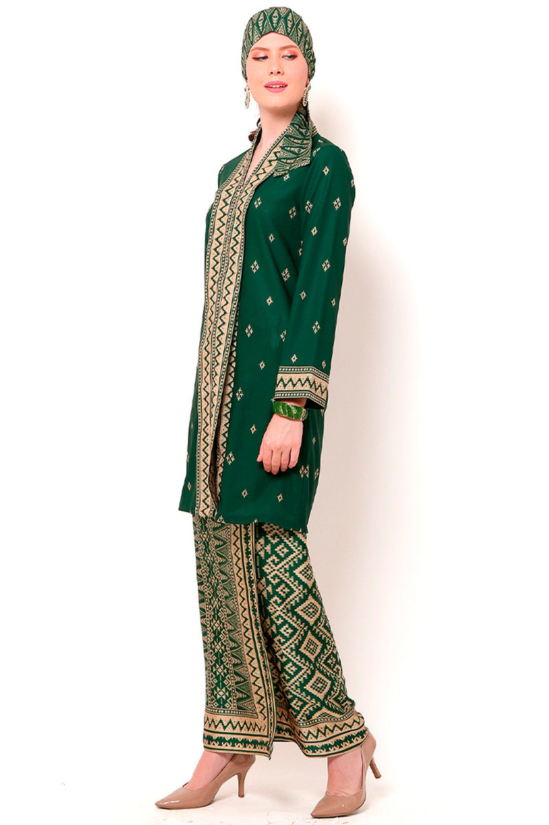 Kanzi  Songket Sarong Kebaya Belt Set White