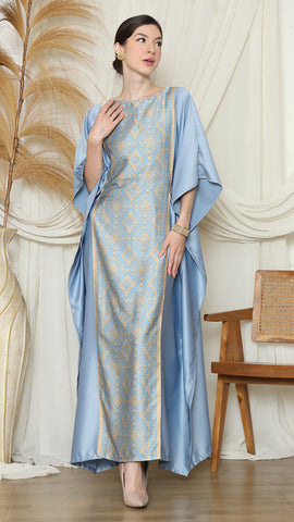 Blue Songket Plain Kaftan.