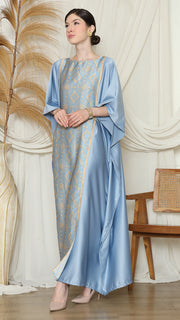 Blue Songket Plain Kaftan.