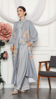 GREY MONOGRAM FLORAL OUTER SET