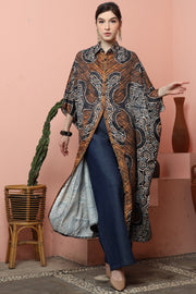 Brown Batik Button Kaftan