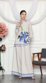 BLUE MONOGRAM FLORAL SHIRT AND PANTS SET