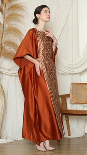 Terracota Songket Plain Kaftan.