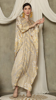 Yellow Long Sleeve Batik Kaftan