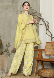 Yellow Sumba V-Neck Pants Set