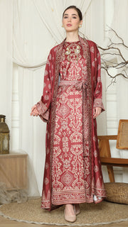 Red Gold Outer Dress Set