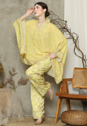 Yellow Sumba V-Neck Pants Set