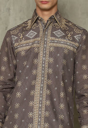 Dark Brown Sumba Long Man Shirt