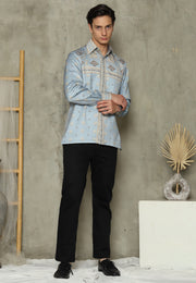 Light Blue Sumba Long Man Shirt