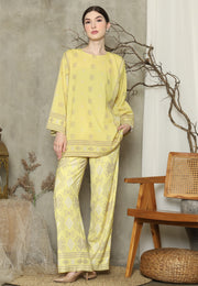 Yellow Sumba R-neck Pant Set