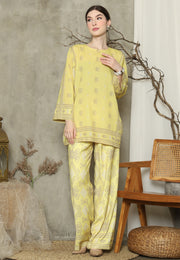 Yellow Sumba R-neck Pant Set