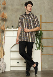 Brown Abstract Batik Exclusive Man Shirt