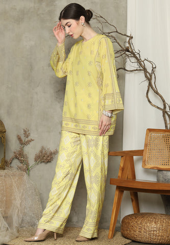 Yellow Sumba R-neck Pant Set