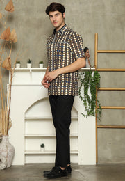 Brown Abstract Batik Exclusive Man Shirt