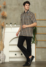 Brown Abstract Batik Exclusive Man Shirt