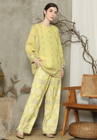 Yellow Sumba R-neck Pant Set