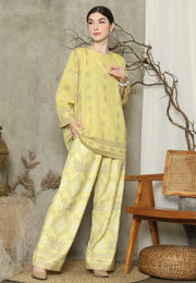 Yellow Sumba R-neck Pant Set