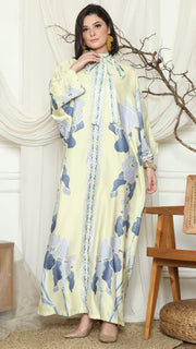 Yellow Orchid Long Kaftan