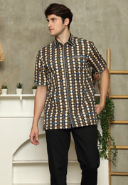 Brown Abstract Batik Exclusive Man Shirt