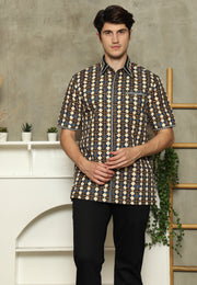 Brown Abstract Batik Exclusive Man Shirt