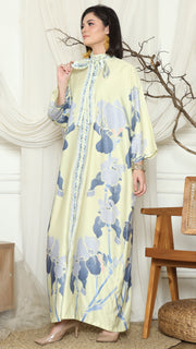 Yellow Orchid Long Kaftan