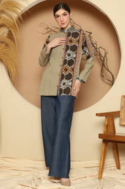 Asymetric Brown Vintage Ikat Outer