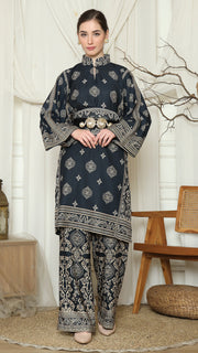 Black Gold Tunic Bali Pants Set