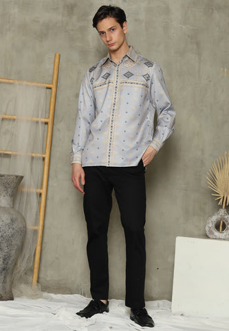 Ash Grey Sumba Long Man Shirt