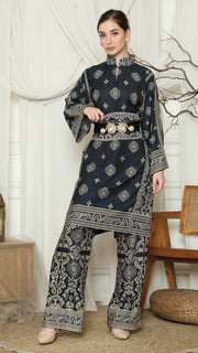 Black Gold Tunic Bali Pants Set