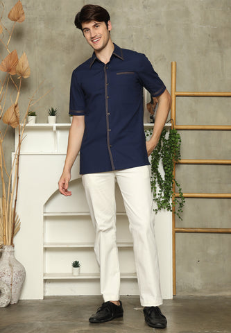 Navy Blue Short Man Shirt