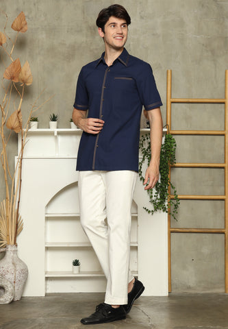 Navy Blue Short Man Shirt