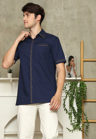 Navy Blue Short Man Shirt