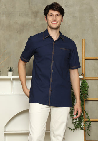 Navy Blue Short Man Shirt