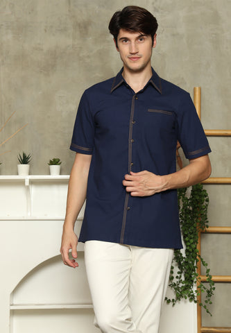 Navy Blue Short Man Shirt