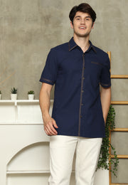 Navy Blue Short Man Shirt