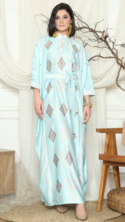 Aqua Ikat Belt HC Long Kaftan