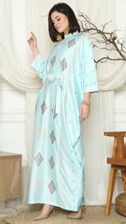 Aqua Ikat Belt HC Long Kaftan