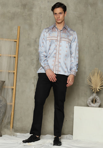 Baby Blue Sumba Long Man Shirt