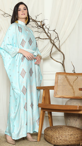 Aqua Ikat Belt HC Long Kaftan