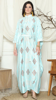 Aqua Ikat Belt HC Long Kaftan