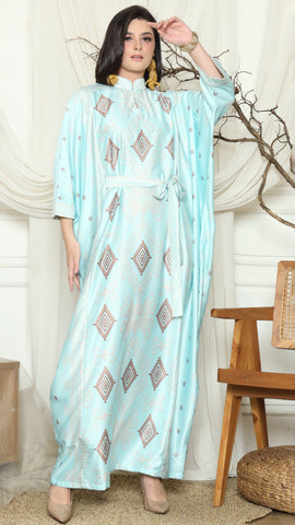 Aqua Ikat Belt HC Long Kaftan