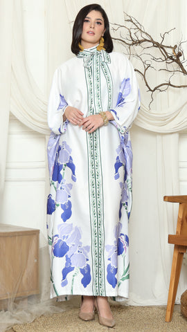 White Orchid Long Kaftan