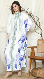 White Orchid Long Kaftan