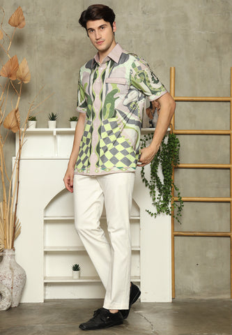 Olive Exclusive Abstract Man Shirt