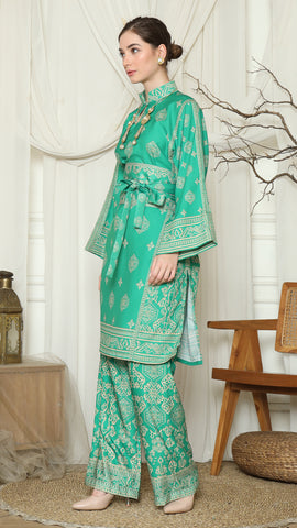 Green Gold Tunic Bali Pants Set