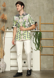 Olive Exclusive Abstract Man Shirt