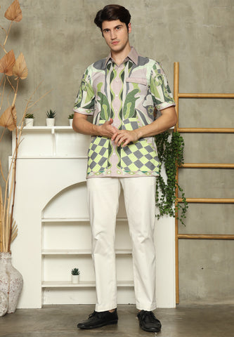 Olive Exclusive Abstract Man Shirt