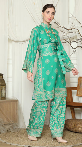 Green Gold Tunic Bali Pants Set