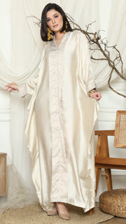 Ivory Plain Tapis Kebaya Kaftan