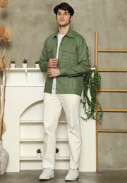 Green Linen Man Jacket